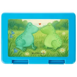 Mr. & Mrs. Panda Butterdose Frosch Liebe Design, Brotzeitbox, Weiß, Liebesbeweis, Vesperbox, Freu, Premium Kunststoff, (Packung), Pärchen Bento Box Brotzeitdose weiß