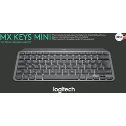 Logitech Tastatur MX Keys Mini, Wireless, Bluetooth, grafit Illuminated, DE, Retail
