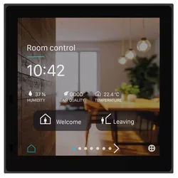 Theben 4969300 iONprime CP4 KNX-Raumcontroller mit 4 Zoll Touch-Display und integriertem Temperaturregler, schwarz