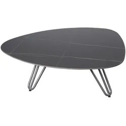 Gardenson Loungetisch , Grau, Schwarz , Metall , Freiform , 110x31.5x88 cm , Gartenmöbel, Gartentische