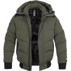 Poolman Winterjacke Melford mit Kunstfellfutter oliv, Größe S