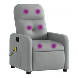 vidaXL Massagesessel, Relaxsessel Hellgrau Stoff