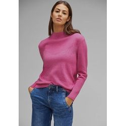 STREET ONE Strickpullover, mit Strickmuster STREET ONE pink melange 42