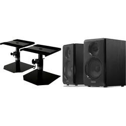 Edifier R33BT Regal-Lautsprecher Schwarz Stativ Set