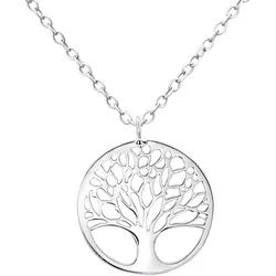 Order & Smile Schmuck Kette mit Anhänger Baum des Lebens Kette: Anhänger Halskette Silber 925, gestempelt silberfarben