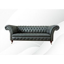 JVmoebel Chesterfield-Sofa, Chesterfield 3 Sitzer Sofa Design Sofa Couch 255 cm grau