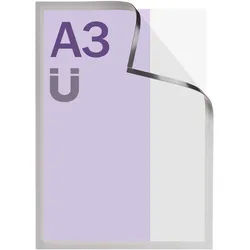 Magnetrahmen A3, magnetisch silber, Hart-PVC