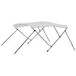 vidaXL Schutzplane 183 x 180 x 137 cm 3-Bow Bimini Top Weiß 183x180x137 cm weiß