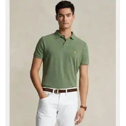 Polo Ralph Lauren für Herren. 710680784367 Grünes Netz-Poloshirt (L), Lässig, Baumwolle, Kurzarm