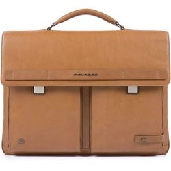 Piquadro Cube Laptoptasche mit zwei Verschlüssen und iPad®10,5’’/15,6 Zoll-Fach lohfarben