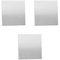 Platzset, 3x Spiegel-Glas-Untersetzer Untersetzer Deko Unterlage Glitzer silber eckig 20cm, Mojawo