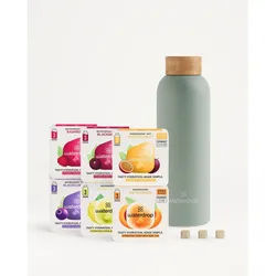 waterdrop Starter Set Microdrink Steel , Olivgrün , Metall, Naturmaterialien , 600 l , Vakuum, 100% dicht, hält warm, hält kalt, leicht zu reinigen , Geschirr, Kannen & Karaffen, Trinkflaschen