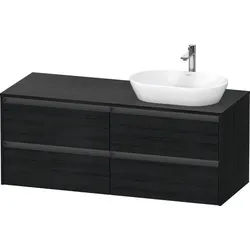 Duravit Ketho.2 Konsolenwaschtischunterbau wandhängend Eiche Schwarz Matt 1400x550x568 mm - K24898R1 K24898R16160000
