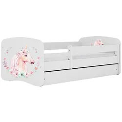 Raumhirsch Furniture Kinderbett Pferd mit Schublade und Matratze 160/80 , Weiß , Holzwerkstoff , 80x160 cm , FSC 100% , Babymöbel & Kindermöbel, Kinderzimmer & Jugendzimmer, Kinderbetten