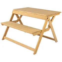 Tischbank Folding Picnic Table Weltevree braun, Designer Jair Straschnow, 76.5x114x100 cm