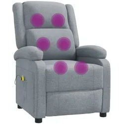 vidaXL Massagesessel, Relaxsessel Hellgrau Stoff