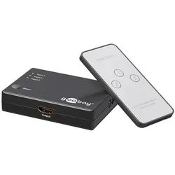 HDMITM Umschaltbox zum Anschluss von bis zu 3 Quellgeräten, 3in / 1out
