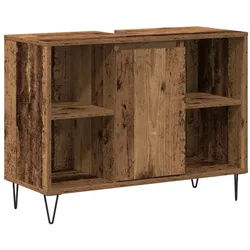 vidaXL Waschtisch 80 x 33 x 60 cm Alter Holzschrank Alter Holz Spanplatte Mittelgroß braun