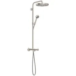 AXOR One Duschsystem mit Aufputz-Thermostat und Kopfbrause 280 1jet, Badarmaturen, edelstahl optic