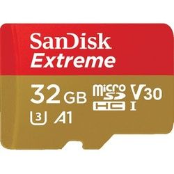 SanDisk extreme, microSDHC, Class 10, UHS-I, U3, A1, V30, 100MB/s + Adapter 32 GB mobile