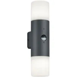 Xxxl AUßENWANDLEUCHTE , Anthrazit, Weiß , Metall, Kunststoff , 33 cm , Bewegungsmelder , Lampen & Leuchten, Außenbeleuchtung, Außenleuchten