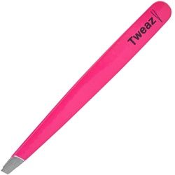 K-Pro Tweazy Pinzette Augenbrauen zupfen Eyebrow Tweezer Edelstahl (Neon Pink) 1 St