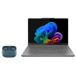 Lenovo Yoga 9 2-in-1 14 U7-32GB-1TB + Earbuds Intel® Core Ultra 7 258V Prozessor LPE-Kerne bis zu 3,70 GHz P-Kerne bis zu 4,80 GHz , 32 GB MOP, Windows 11 Home 64, 1 TB SSD M.2 2242 PCIe 4.0 TLC, 14 Inch, Luna Grey