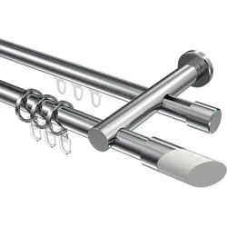 GARDINENSTANGE RUNDROHR-INNENLAUF Platon Verano 120 cm, 2-läufig, 20 mm Ø Chrom