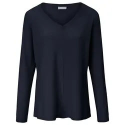 Le pull décolleté V 100% cachemire include bleu