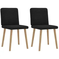 vidaXL Esszimmerstuhl Esszimmerstühle 2 Stk. Schwarz Stoff (2 St) schwarz