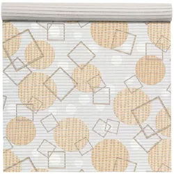 ANRO Schaum-Badematte Premium Boho Rutschfeste Duschmatte mit Drainage, Höhe 5 mm, Drainage, hält die füße warm, isolierend, Kunststoff, Rechteckig, Weichschaummatte 280x65cm Rechteckig Geometrie Beige beige Rechteckig | 65 cm x 280 cm x 5 mm