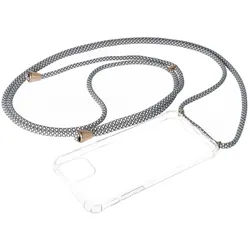 Necklace Case passend für iPhone 11 PRO MAX, Smartphonehülle mit Kordel grau,weiß zum Umhängen