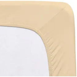 Florella Spannleintuch , Champagner , Textil , 140-160x200-220 cm , Oeko-Tex® Standard 100, Oeko-Tex® Made IN Green , Rundumgummi, bügelfrei, für Wasserbetten geeignet, rutschfest auf der Matratze, Spezialgummi für unermüdliche Elastizität, weich und anschmiegsam, formstabil und langlebig, perfekter Sitz, spielend leicht zu überziehen, besonders dehnbar, absolut faltenfreier Sitz, allerhöchster Komfort, geeignet für Boxspringbetten , Heimtextilien, Bettwäsche & Leintücher, Leintücher, Spannleintücher