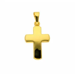 Kreuzkette ADELIA ́S "Halskette - Kreuzkette mit Kreuz Anhänger aus 585 Gold", gold, Halsketten, Damen, Gelbgold 585 Gold, Gelbgold 585, Gold, Kreuzkette, Schmuckset mit bis 45 cm stufenlos verstellbarer 925 Silber Halskette