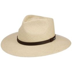 Stetson Strohhut Extra breiter Panamahut mit Ledergarnitur UV-Schutz 40+ beige 61/XL