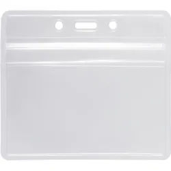 20 Ausweishülle, wasserfest, Scheckkartenformat, Querformat Breitseite, Weich-PVC, transparent