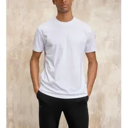 Blauer für Herren. 25SBLUH02275 Solides Anthony-T-Shirt weiß (L), Lässig, Baumwolle, Kurzarm