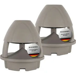 McGrey WPL-660 BT 360° Aktiver 2-Wege Garten-Lautsprecher Außenlautsprecher (Bluetooth, 60 W, Allwetter-Lautsprecher Wasser- und UV-resistent) grau