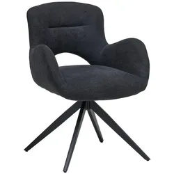 Livetastic Armlehnstuhl , Schwarz , Holz, Metall, Textil , Pappel , Sperrholz , Flachrohr , 62x84x62 cm , Esszimmer, Esszimmerserien