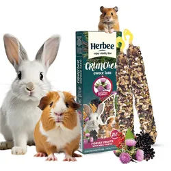 HERBEE cruncher für Nagetiere und Kaninchen 115g Früchte des Waldes und Distel gefleckten Hund