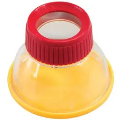 Edu-Toys Becherlupe JS011 Bunte große Becherlupe Lupendose 6fach Kita Schule, 2-tlg. gelb|rot