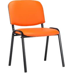 CLP Besucherstuhl Lederlook orange , Orange , Metall , 53x83x53 cm , Büromöbel, Bürostühle, Besucherstühle