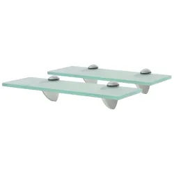 vidaXL Regal Schweberegale 2 Stk. Glas 30x10 cm 8 mm, 2-tlg. weiß