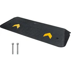 VEVOR Schwellenrampe Vollgummi Türschwellenrampe 15Tonnen Tragfähigkkeit Bordsteinrampe mit Kanal 111x40,6x5cm Rollstuhlrampe Auffahrrampe Gummirampe Ideal für unebenen Boden Bordsteinkanten