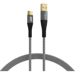 EFB USB-AC-00001 - USB 2.0 Kabel A Stecker auf C Stecker, 60W, grau, Textilmantel,