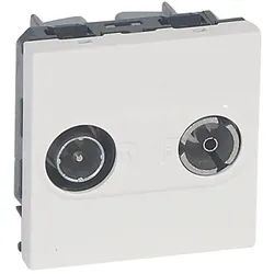 Legrand 078788 TV-R Enddose 2-modulig Mosaic ultaweiß