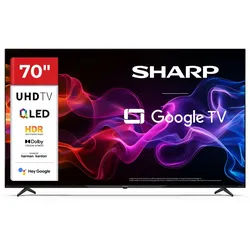 Sharp 70HP5765E QLED-Fernseher (177 cm/70 Zoll, 4K Ultra HD, Google TV, Google TV, HDR Dolby Vision & Atmos, Sound by Harman Kardon) schwarz