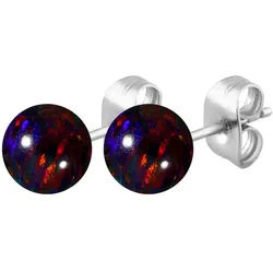 Chirurgenstahl Ohrstecker SYNTHETISCHER OPAL