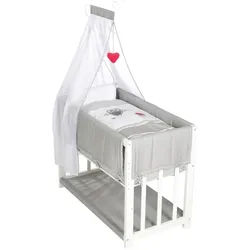 Roba Stubenwagen-Komplettset , Weiß , Holzwerkstoff , Schichtholz , Eule , Füllung: Polyester , 76x74.5x95 cm , Babymöbel & Kindermöbel, Babyzimmer, Babybetten, Stubenwagen & Babywiegen