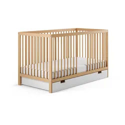 Kids Collective Kinderbett Leni mit Schublade , Holz , Buche , 60x120 cm , Babymöbel & Kindermöbel, Babyzimmer, Babybetten, Gitterbetten
